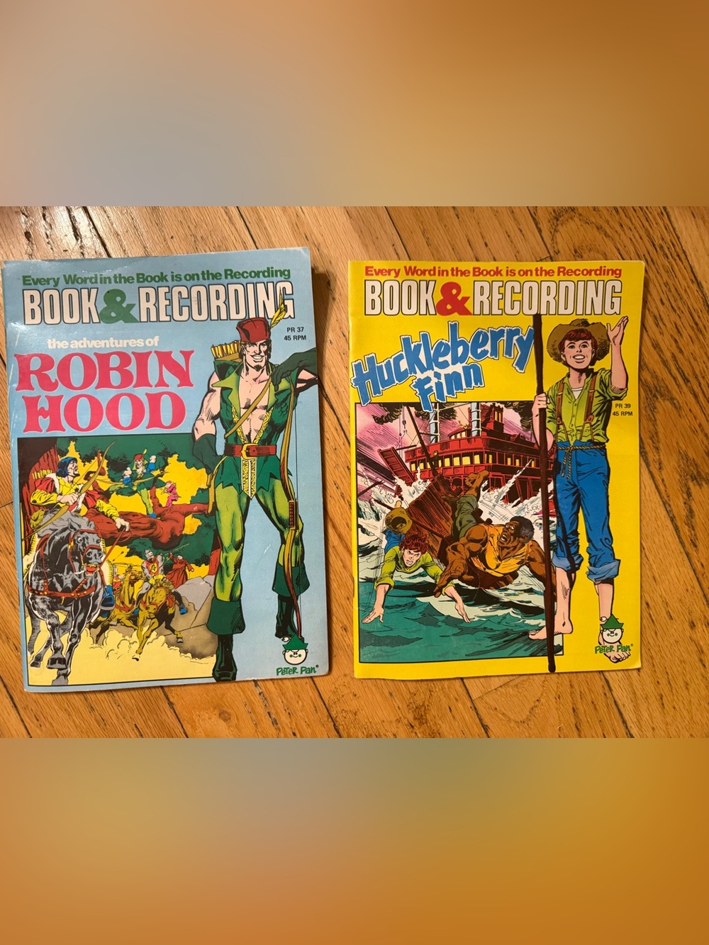 Huckleberry Finn & Robin Hood Book & Record - vintage NEW!!